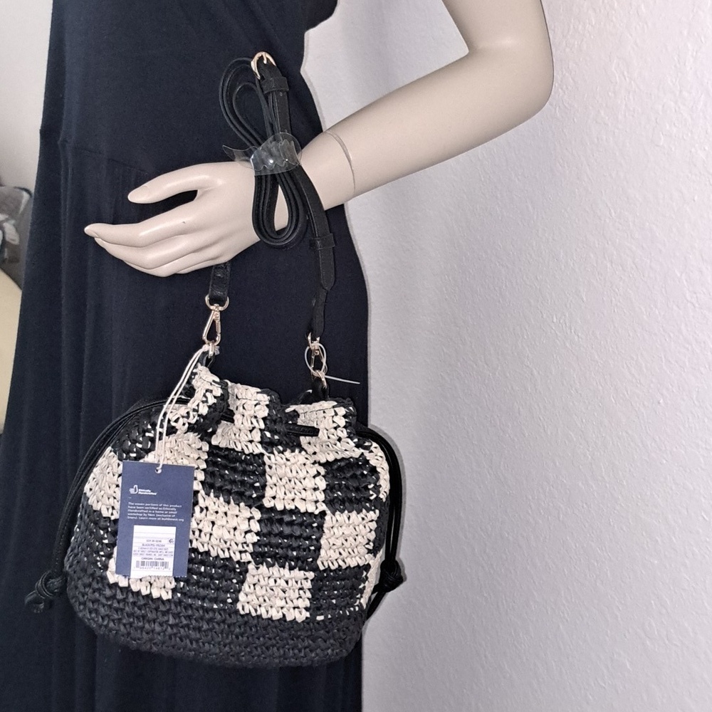 Crossbody Bag - Universal Thread Black: Knit, Unstructured, Paper & Straw - Picture 7 of 7